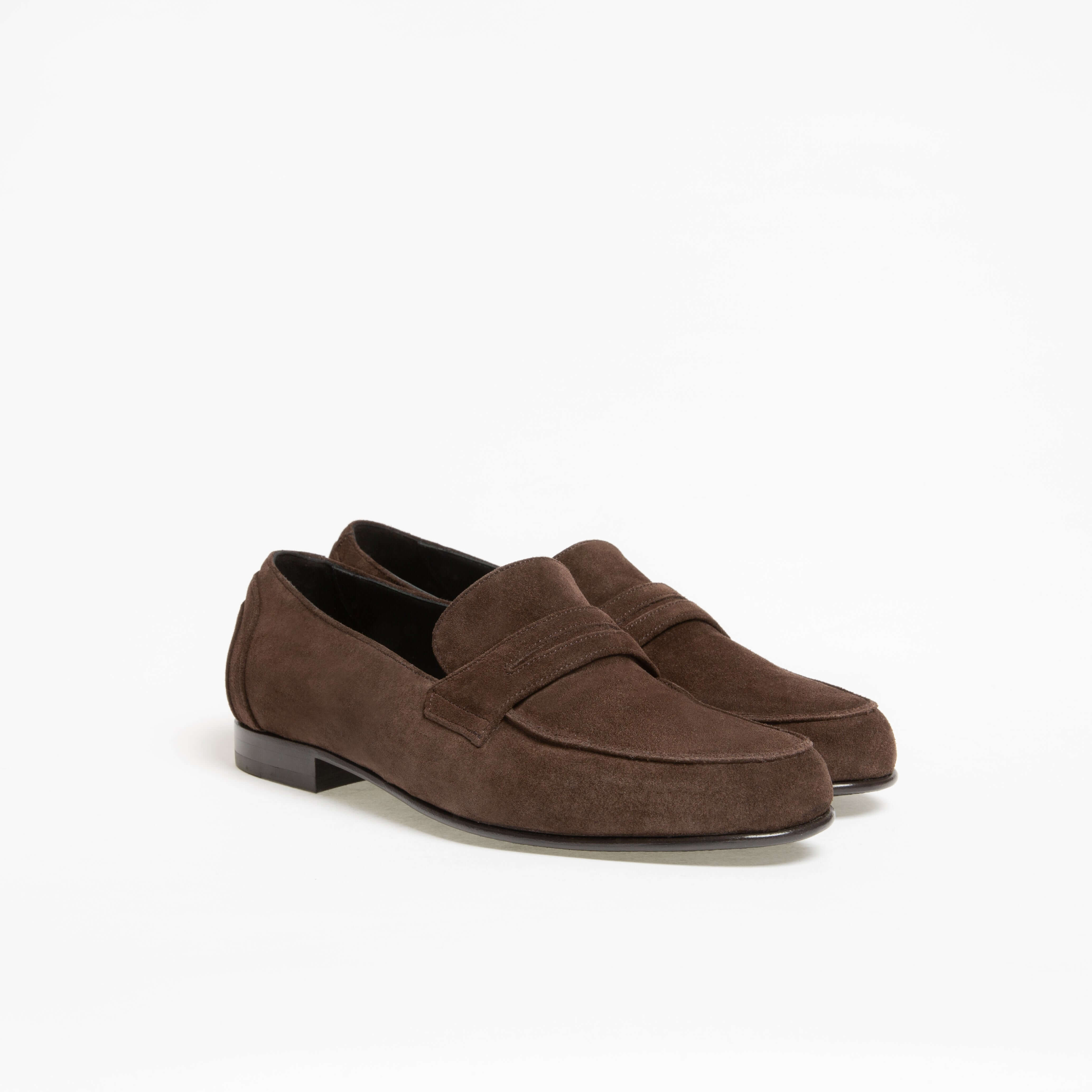 Mocassin Serge en veau velours chocolat