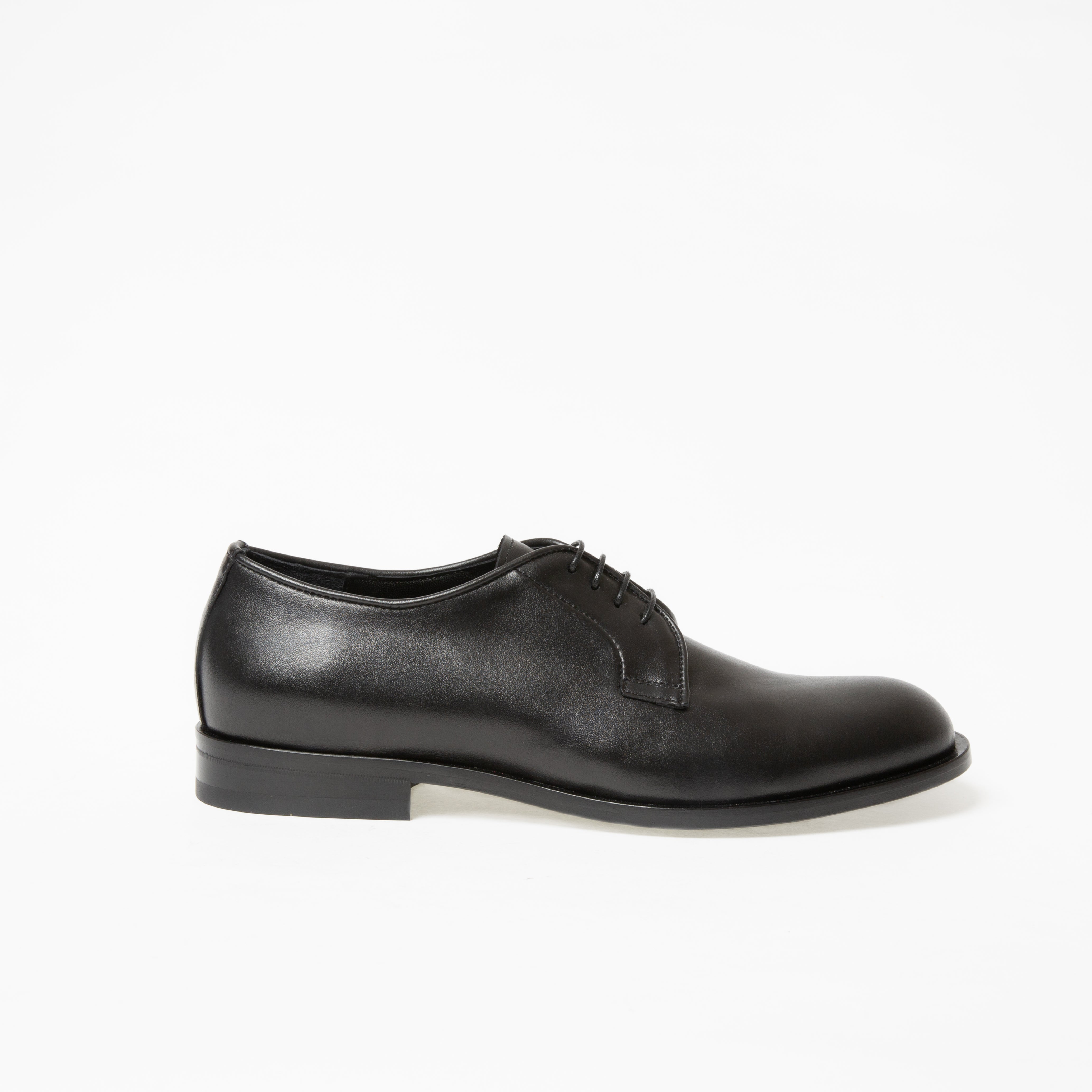 Derby Yvette en cuir de veau lisse noir