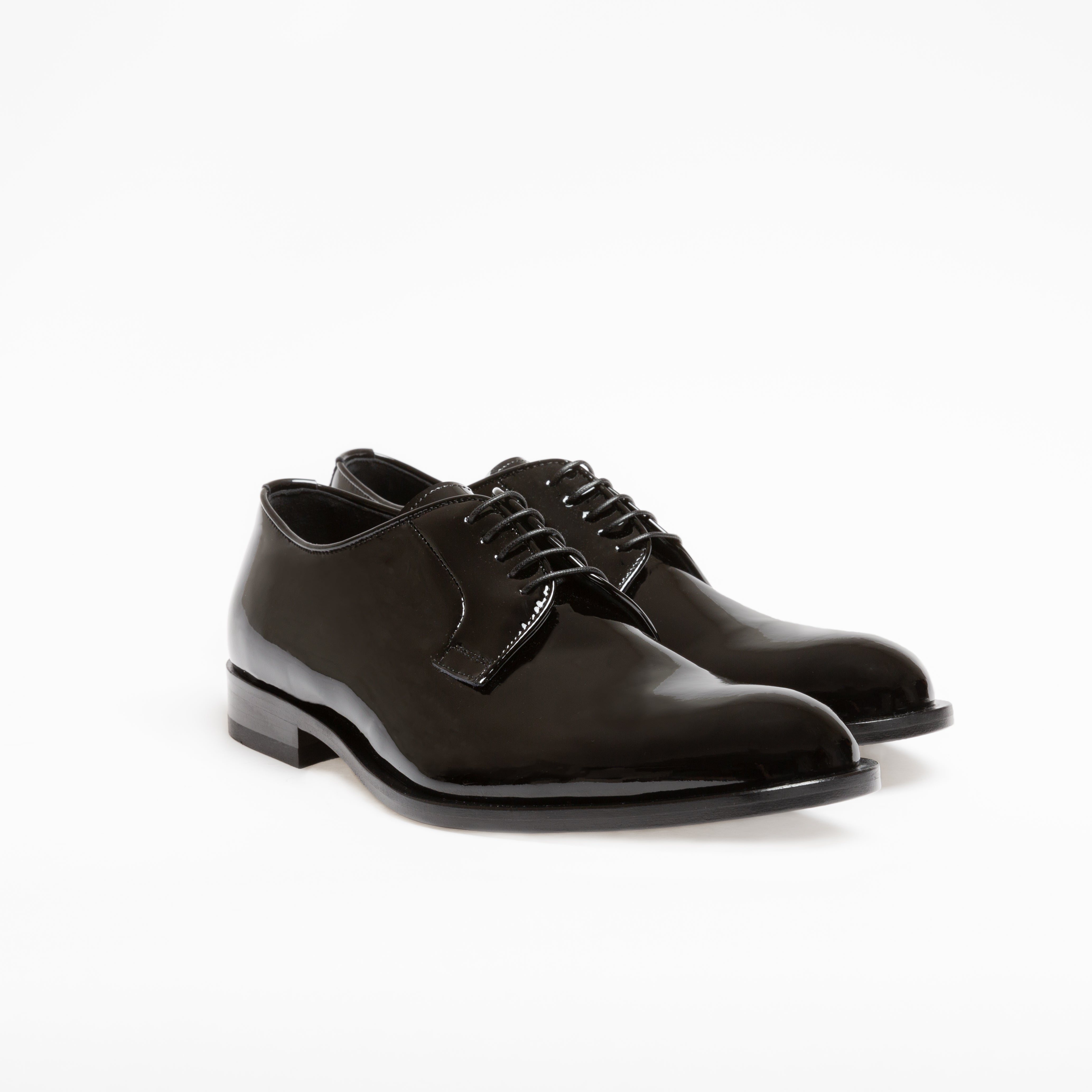 Derby Yves en cuir de veau vernis noir