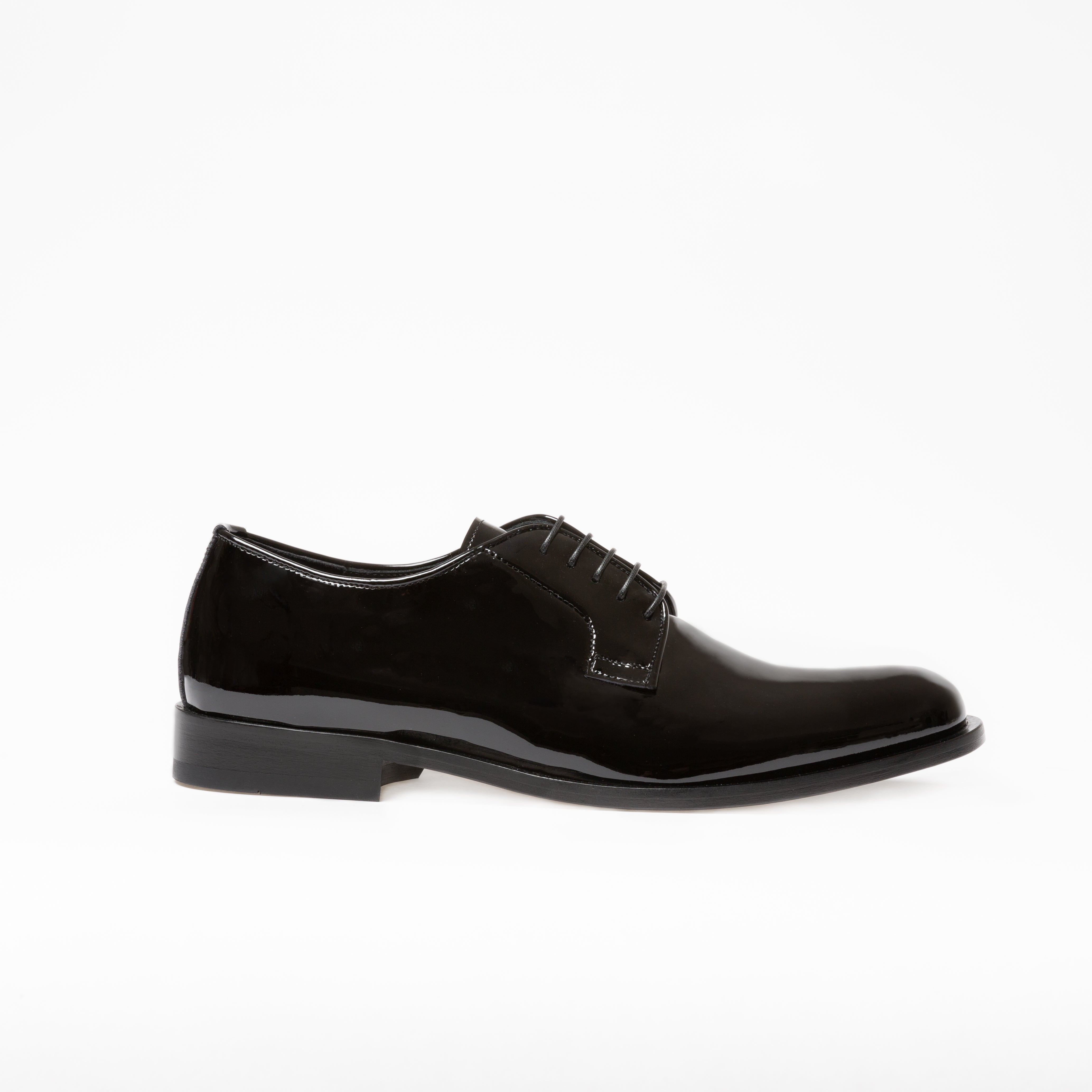 Derby Yves en cuir de veau vernis noir