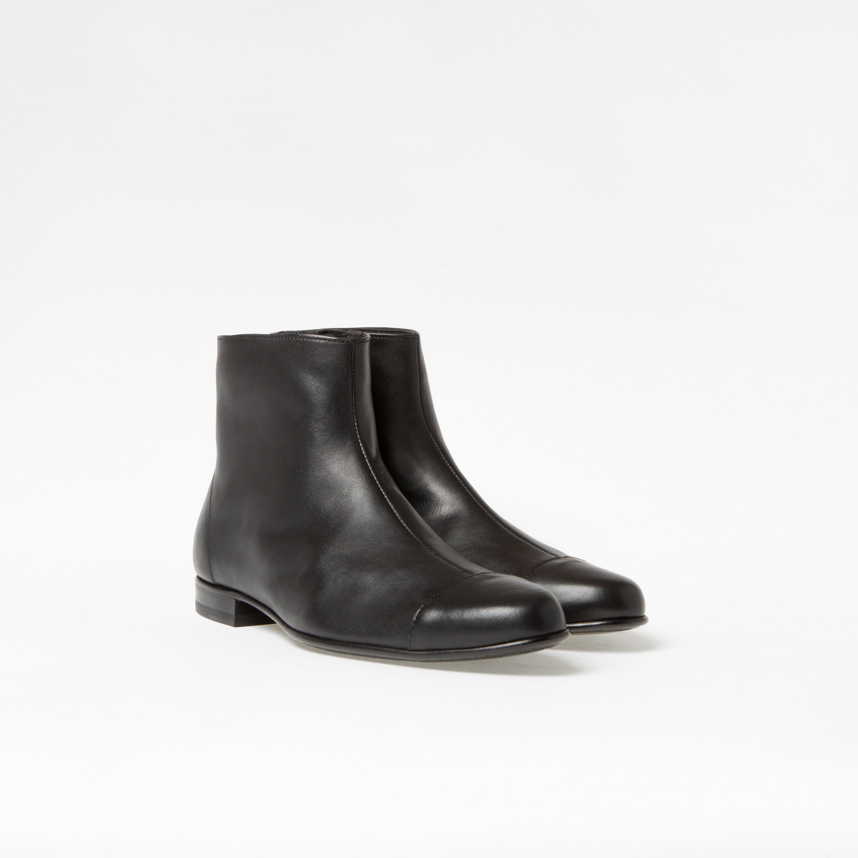 Bottine Andy en cuir de veau souple noir