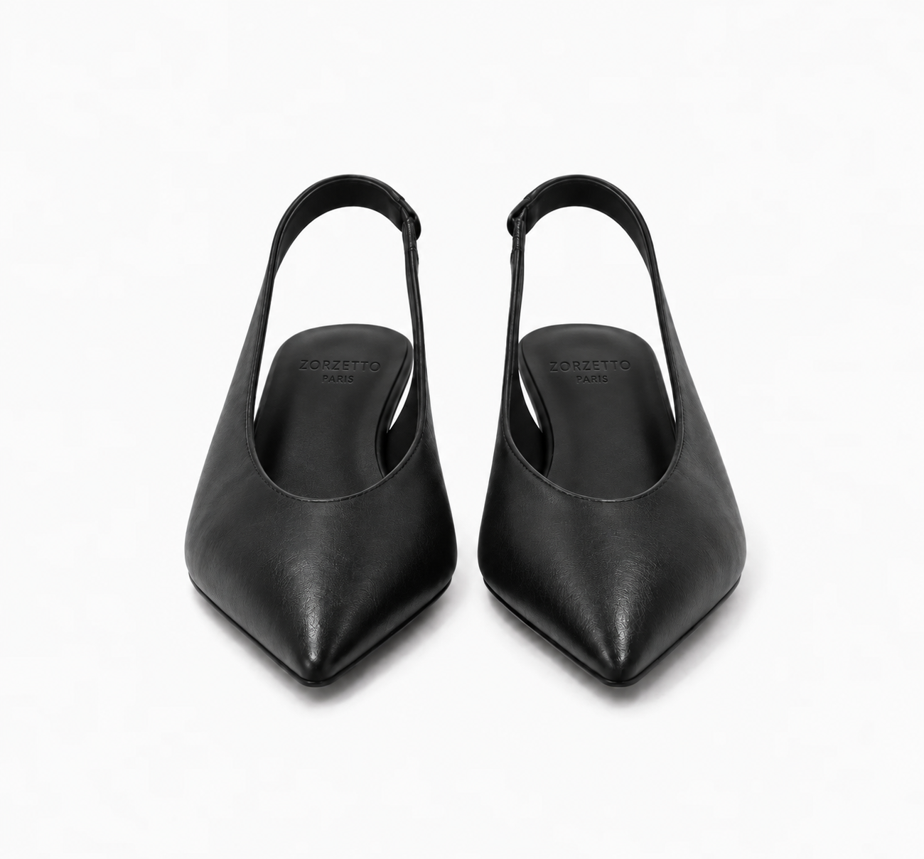Slingback Romy en cuir de veau souple noir