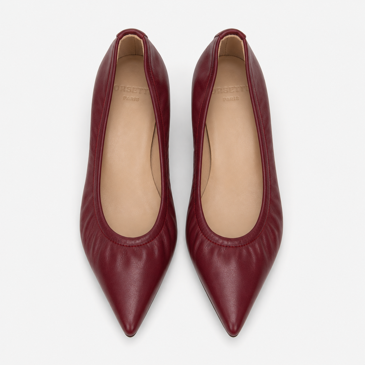 PRÉCOMMANDE - Escarpins Alice en cuir de veau souple Bordeaux. Livraison juin