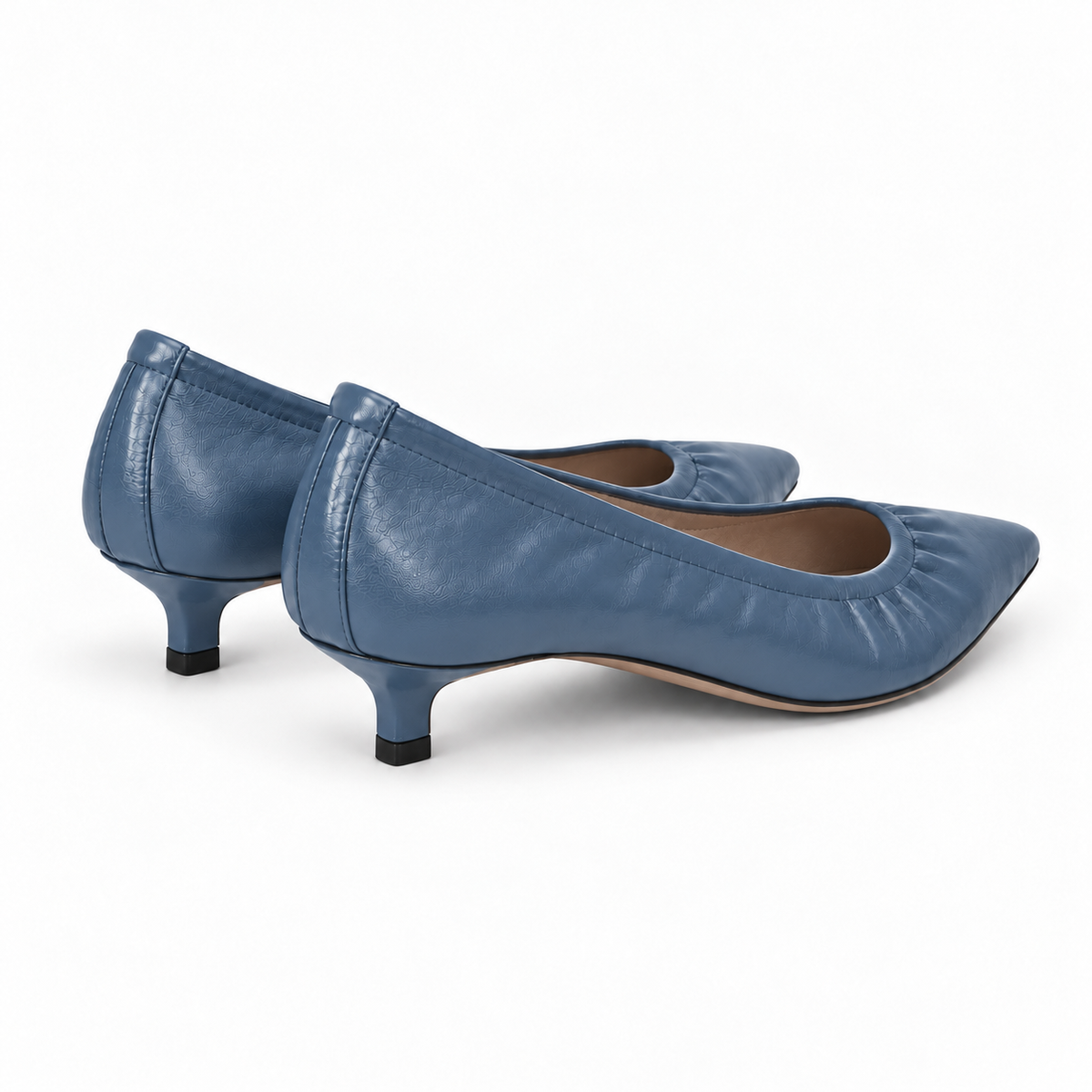 PRECOMMANDE LIVRAISON NOVEMBRE : Escarpins Alice en cuir de veau souple jeans