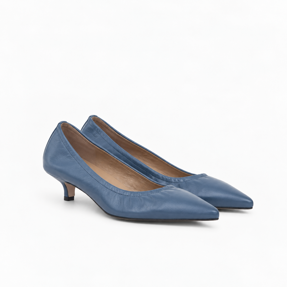 PRECOMMANDE LIVRAISON NOVEMBRE : Escarpins Alice en cuir de veau souple jeans