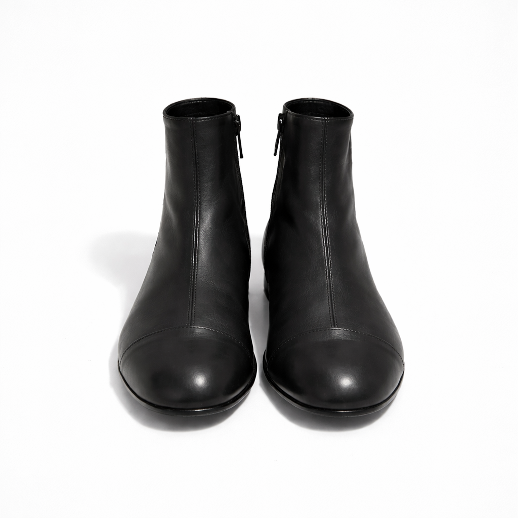 Bottine Andy en cuir de veau souple noir