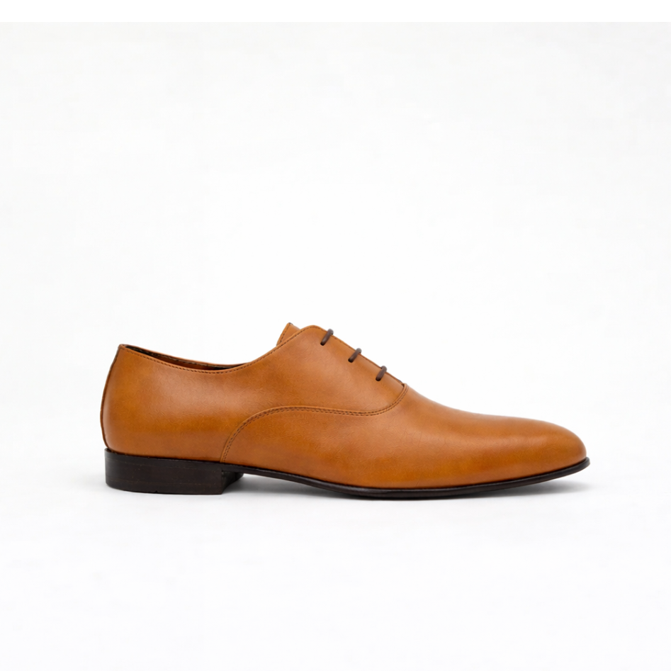 Richelieu Charles en cuir de veau lisse camel