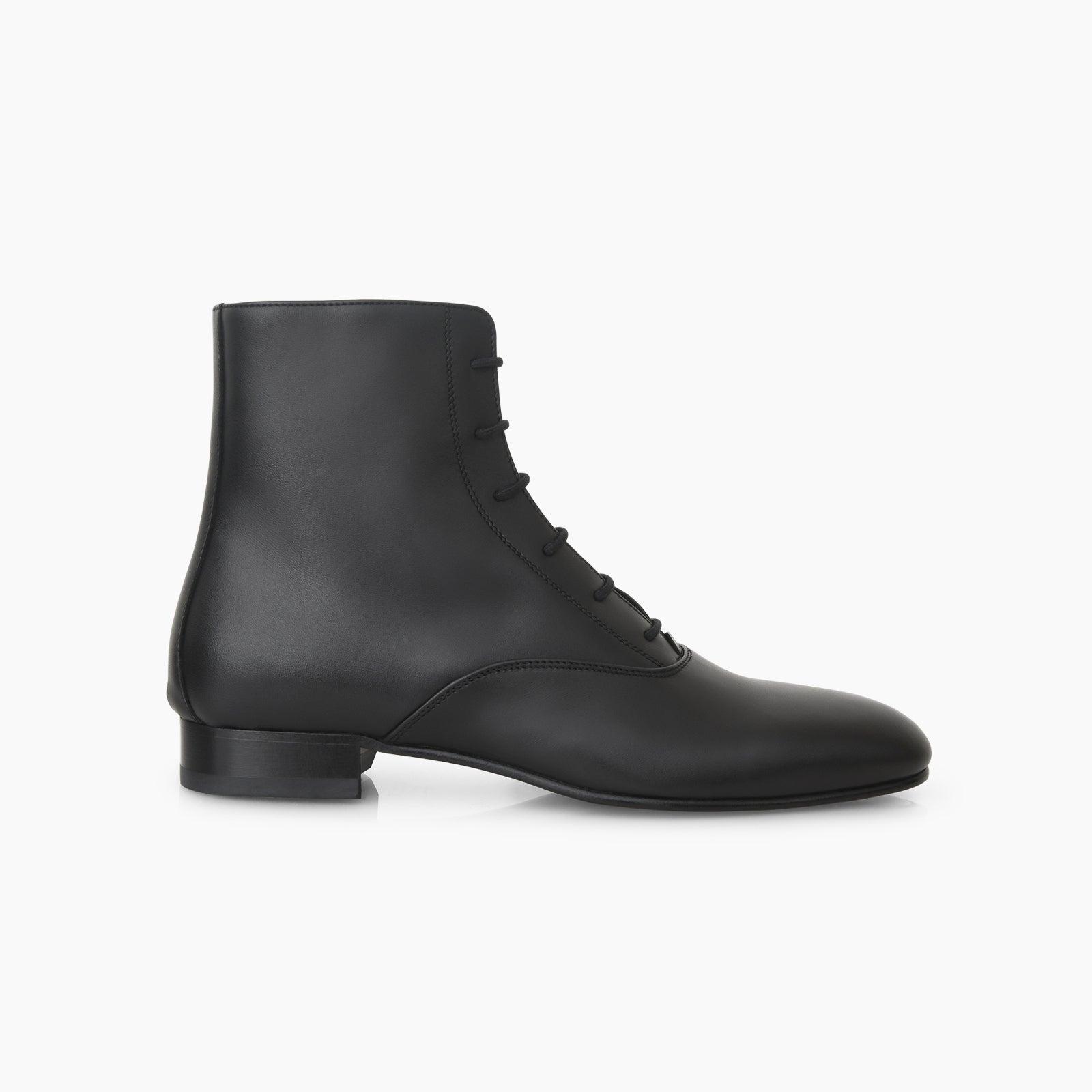 Bottine Ines en cuir de veau lisse noir