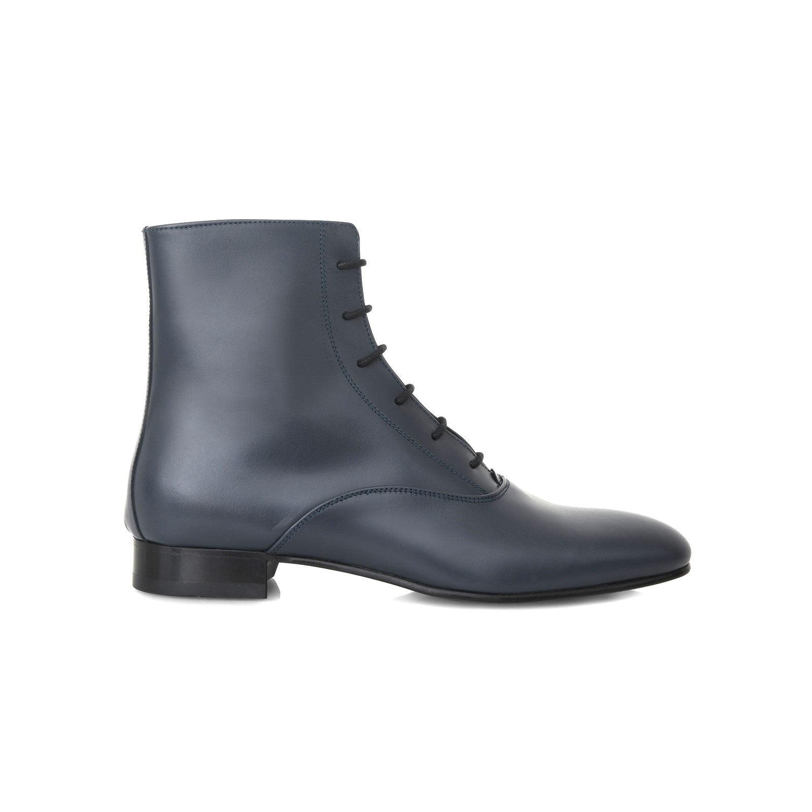 Bottine Ines en cuir de veau lisse bleu