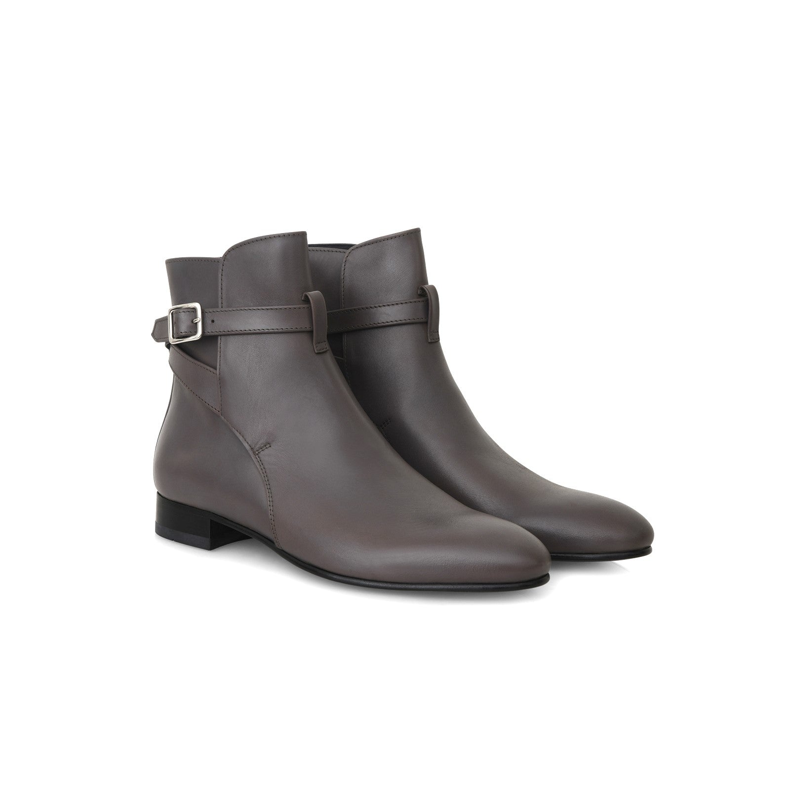 Bottine Kate en cuir de veau lisse gris