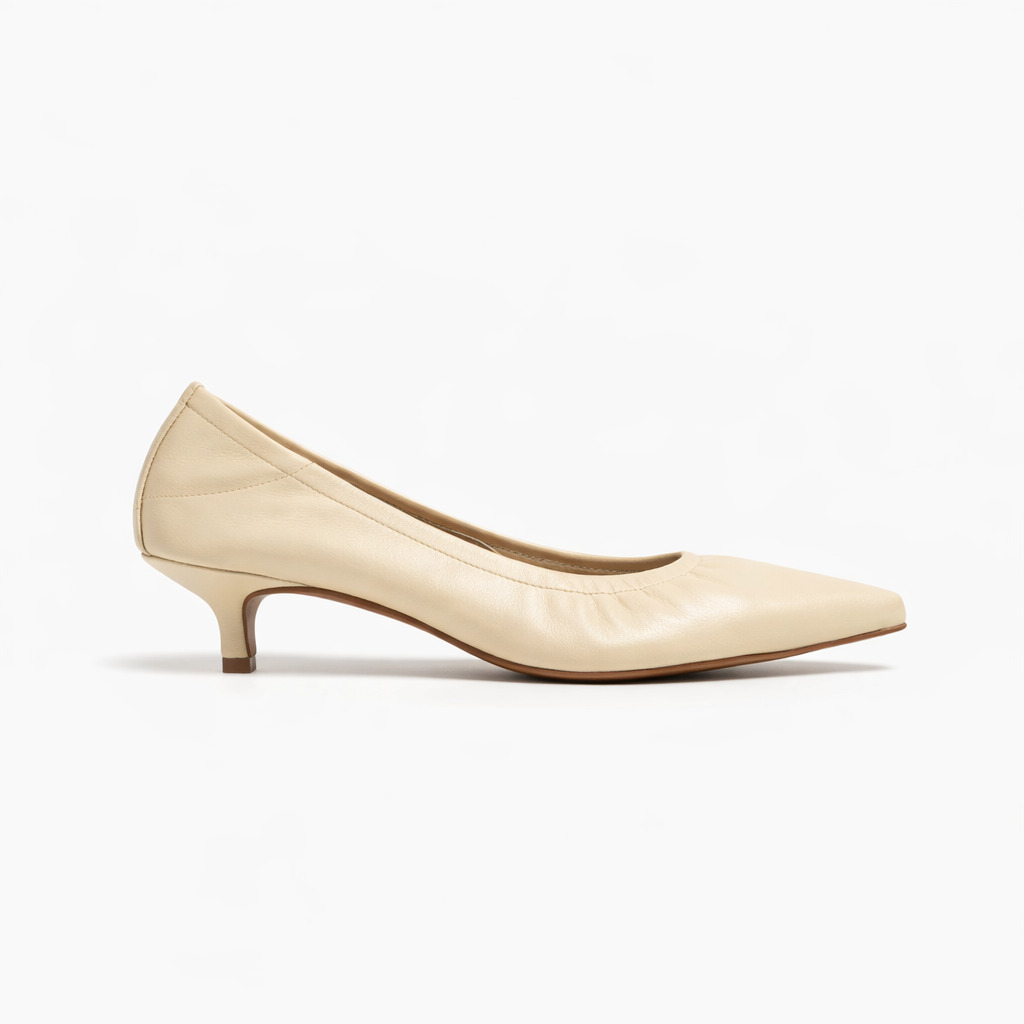 Escarpins Alice en cuir de veau souple Beurre