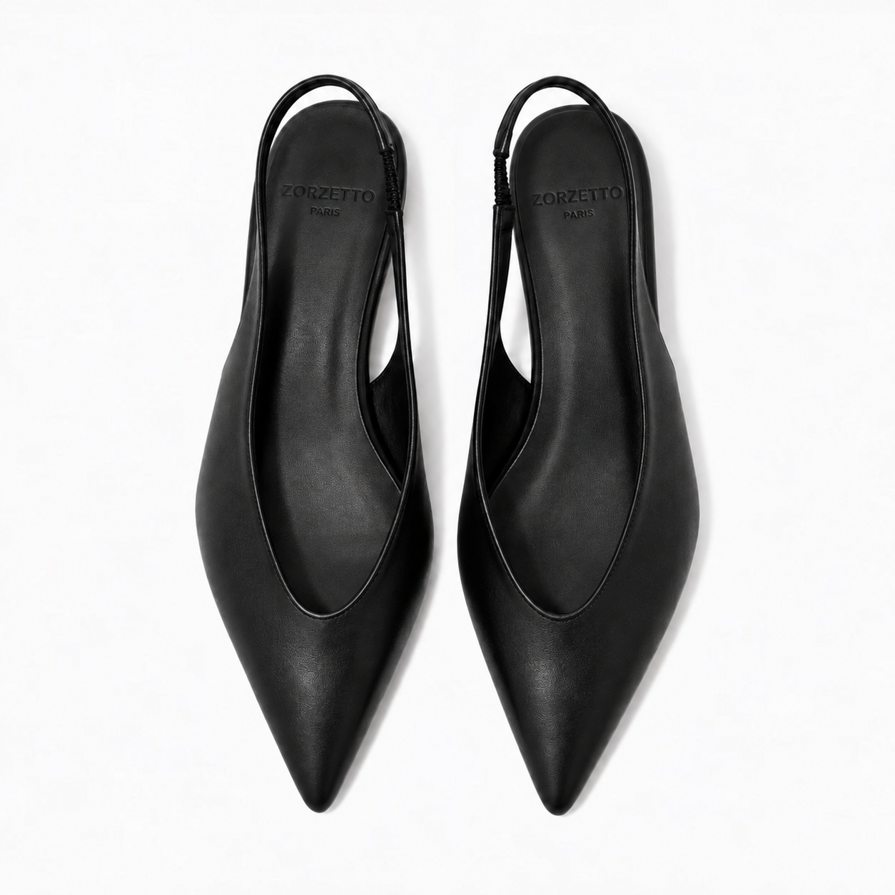 Slingback Romy en cuir de veau souple noir