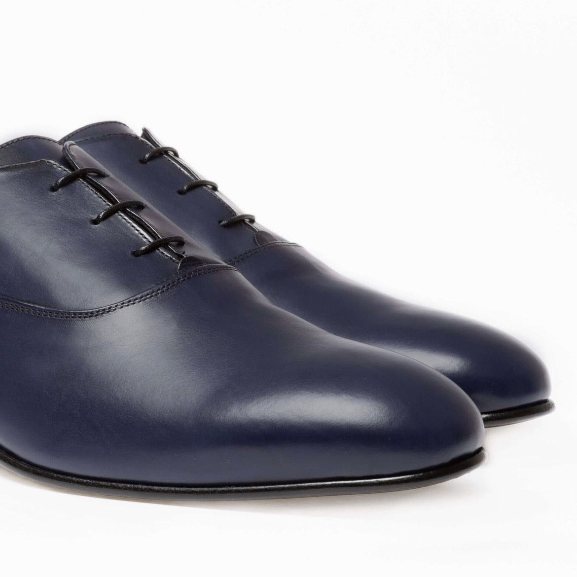 Richelieu Charles en cuir de veau lisse bleu
