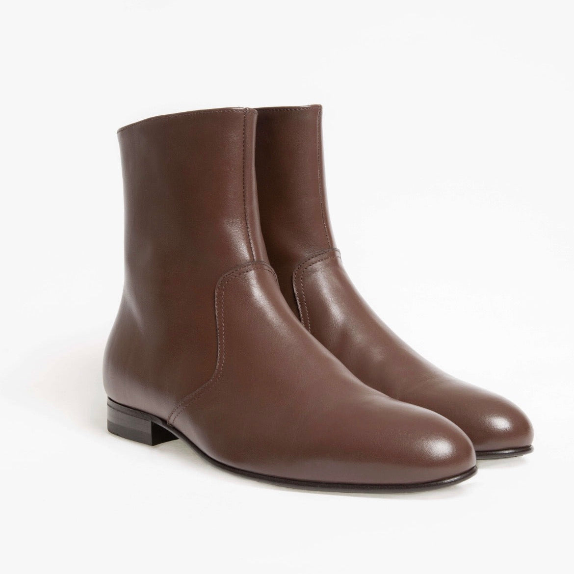 Bottine Jonathan en cuir de veau lisse chocolat