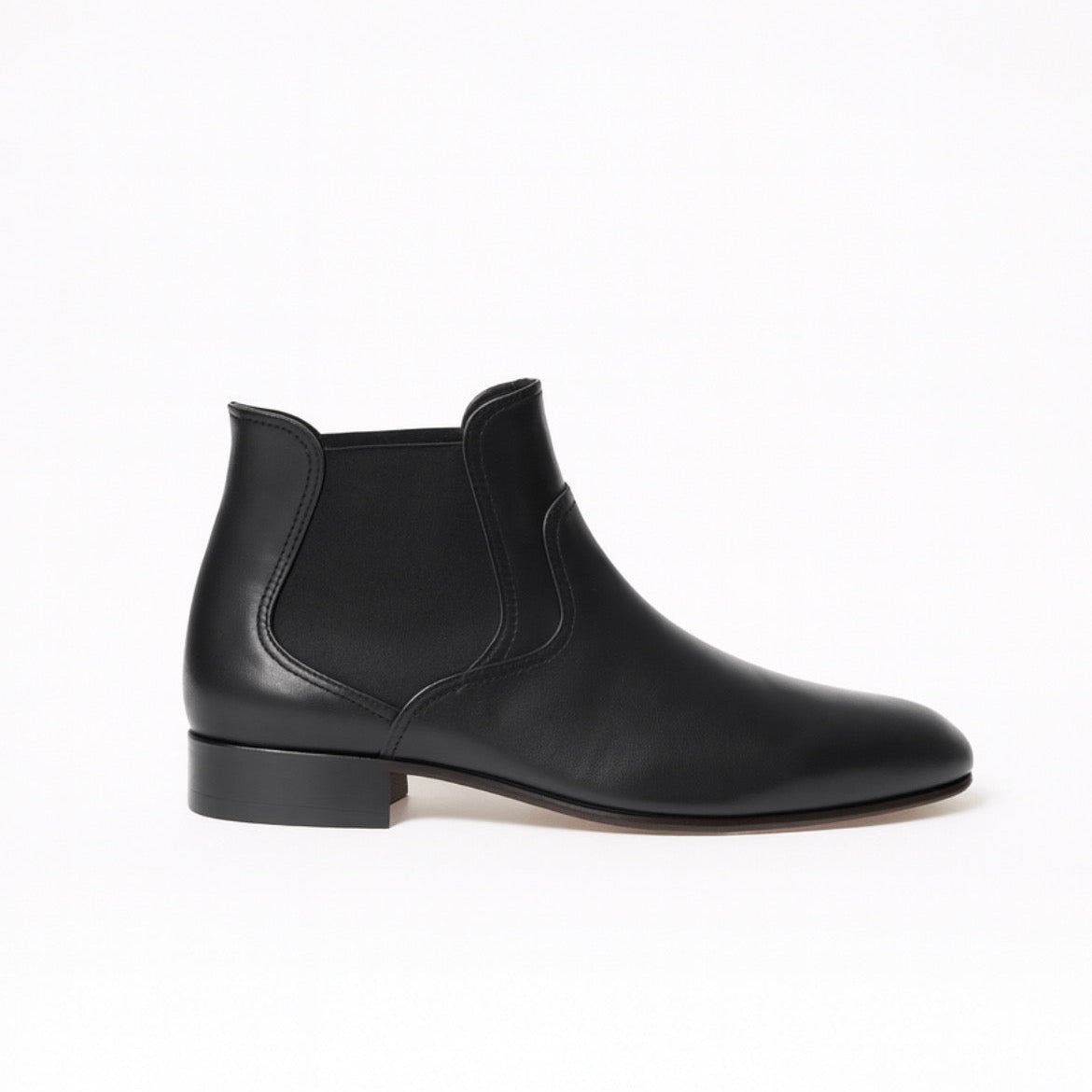 Bottine Arsène en cuir de veau lisse noir
