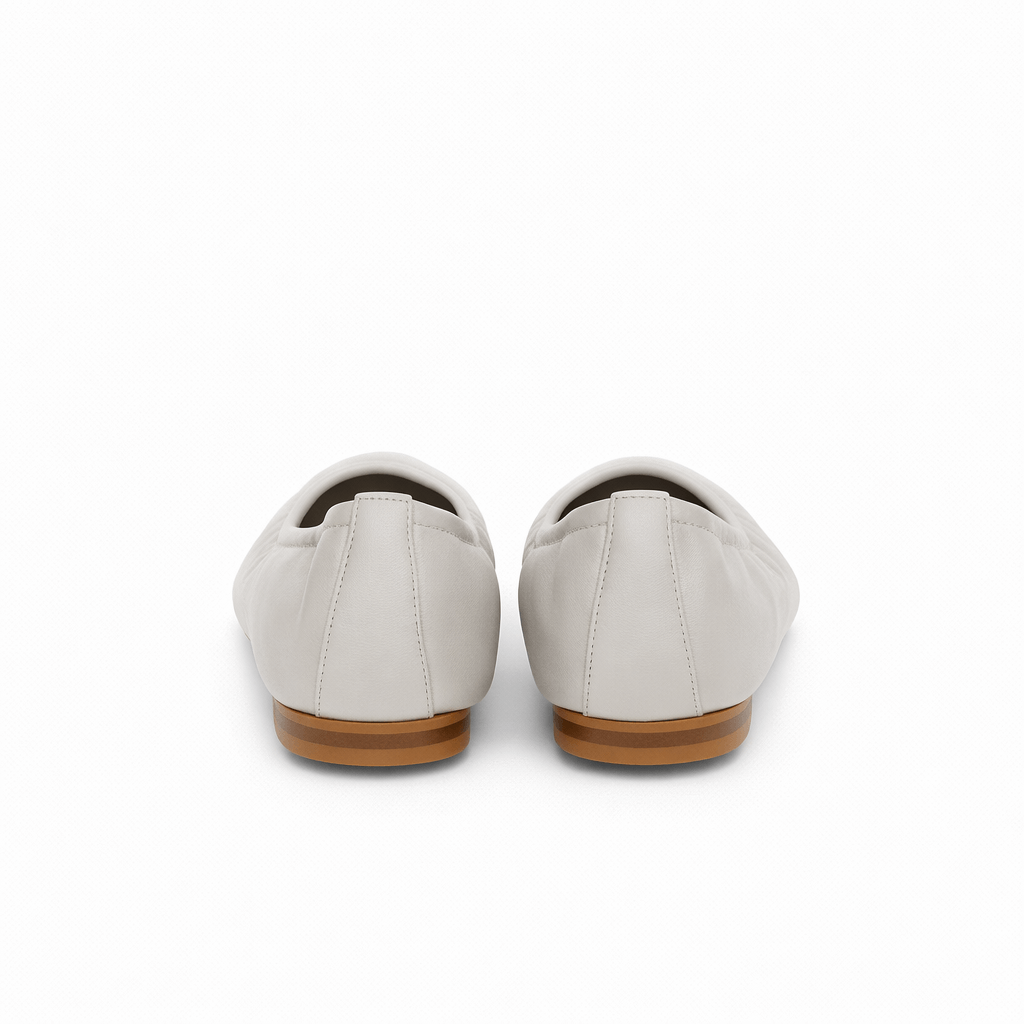 Ballerine Hélène en cuir de veau souple Ciment