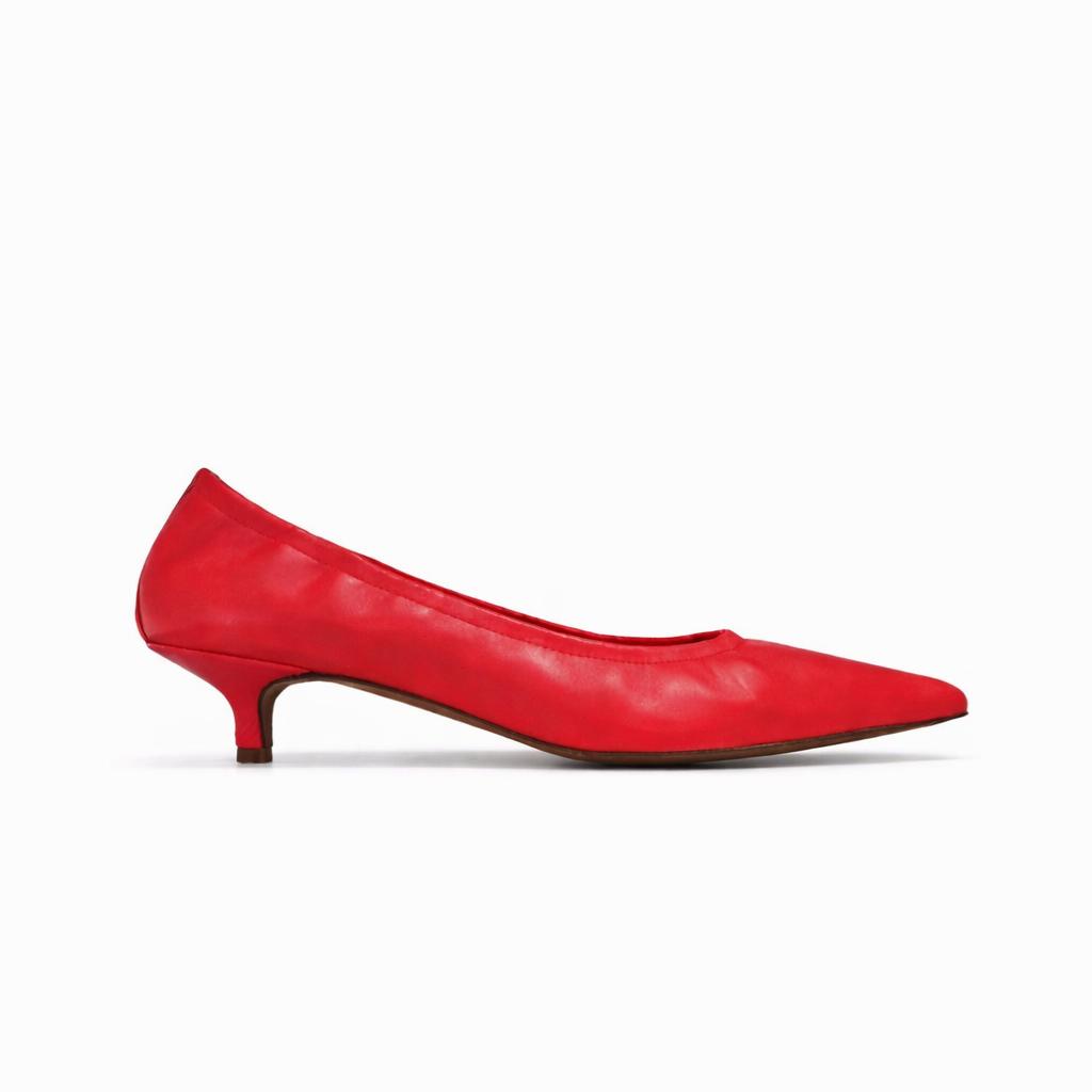 Escarpins Alice en cuir de veau souple Rouge