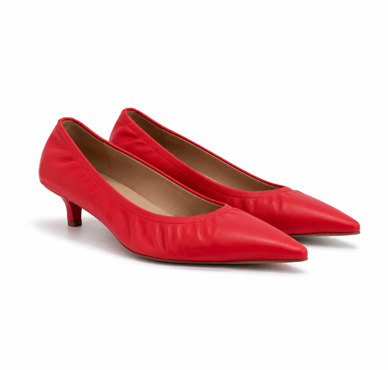 Escarpins Alice en cuir de veau souple Rouge