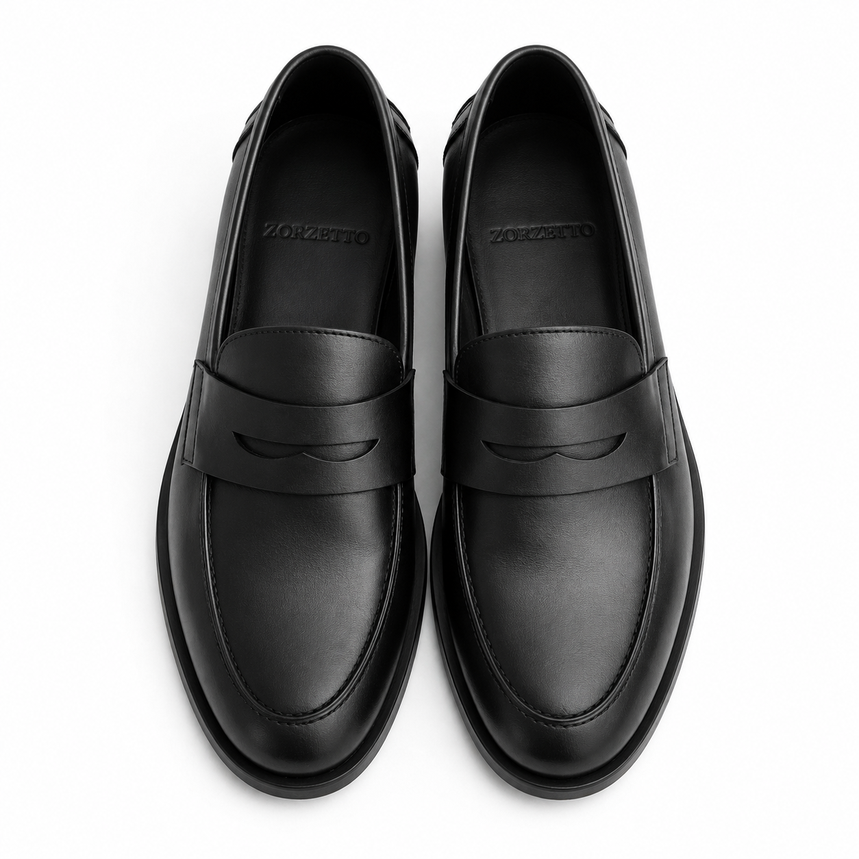 Mocassin Rudolph en cuir de veau lisse noir