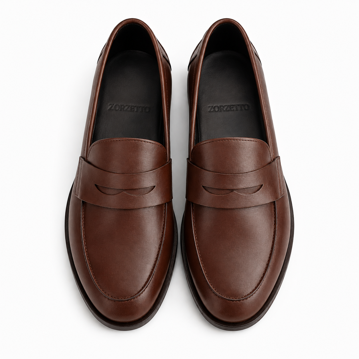 Mocassin Rudolph en cuir de veau lisse chocolat