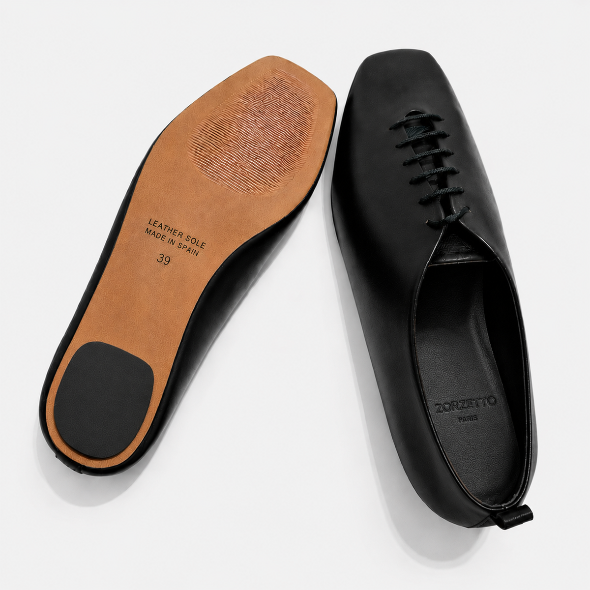 PRECOMMANDE LIVRAISON NOVEMBRE : Richelieu Adèle en cuir de veau souple noir