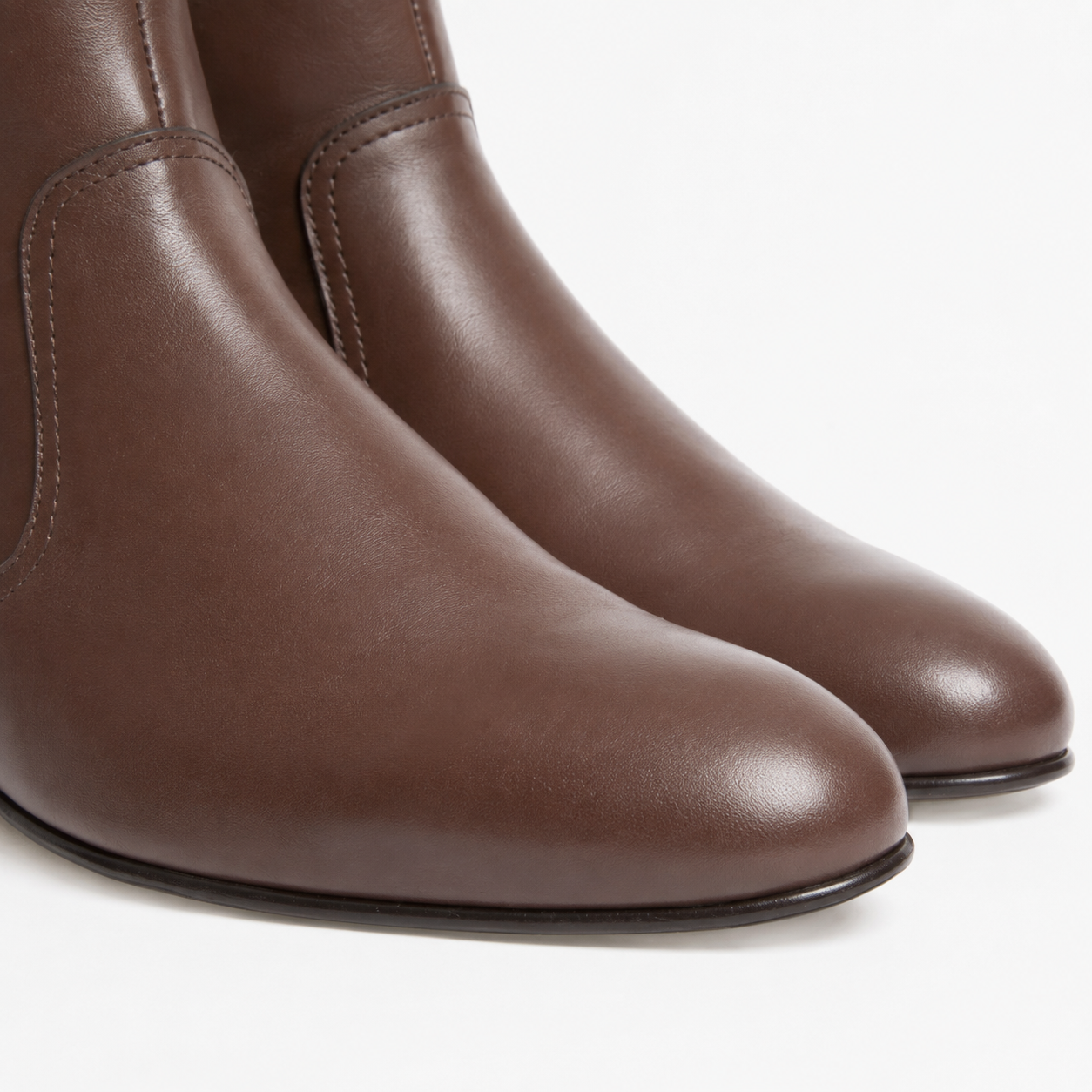Bottine Jonathan en cuir de veau lisse chocolat