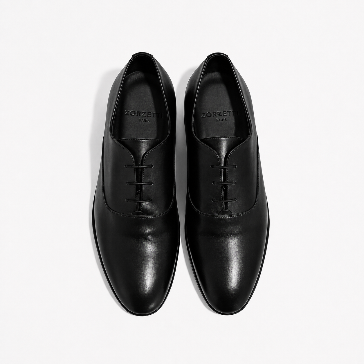 Richelieu Charles en cuir de veau lisse noir