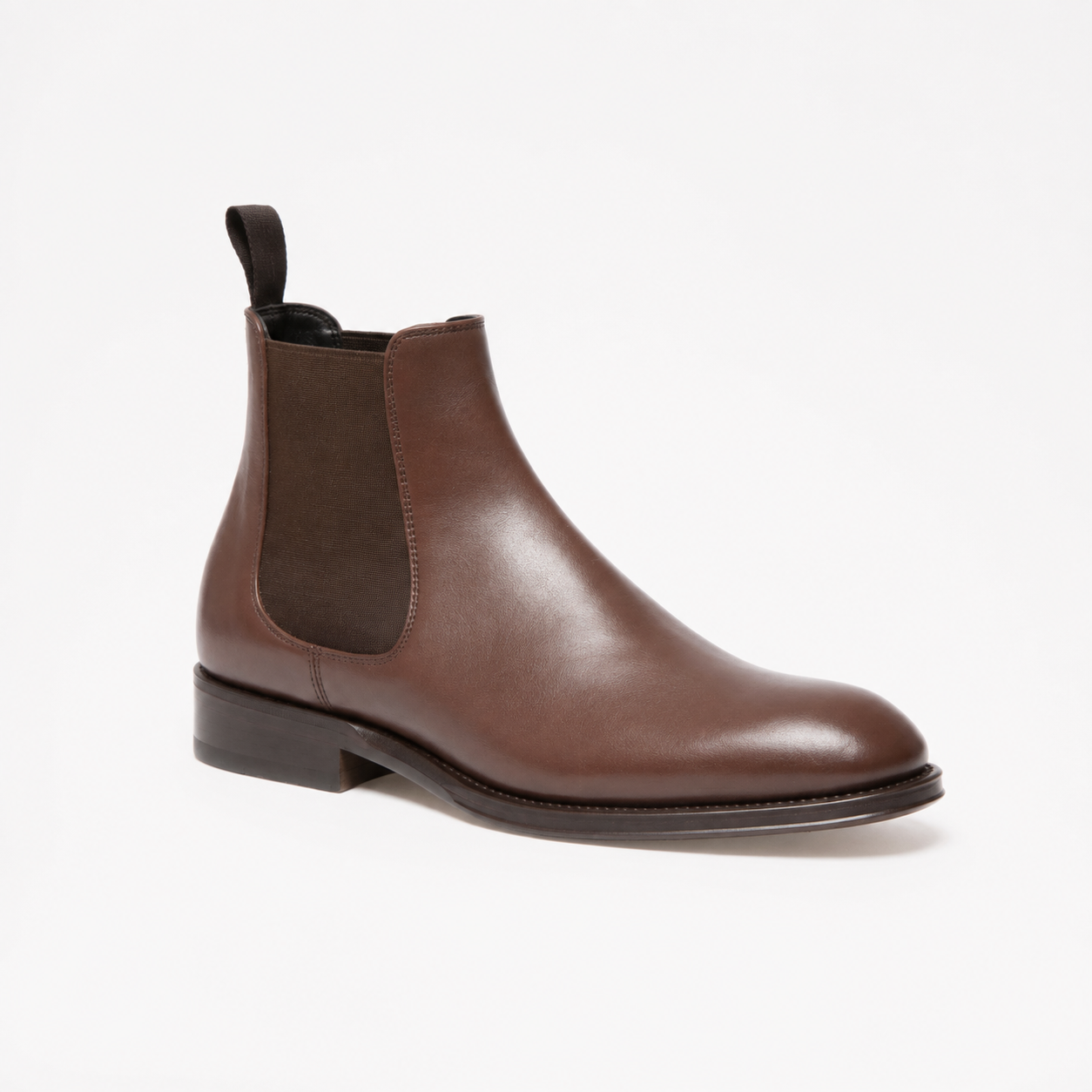 Bottine Jason en cuir de veau lisse chocolat