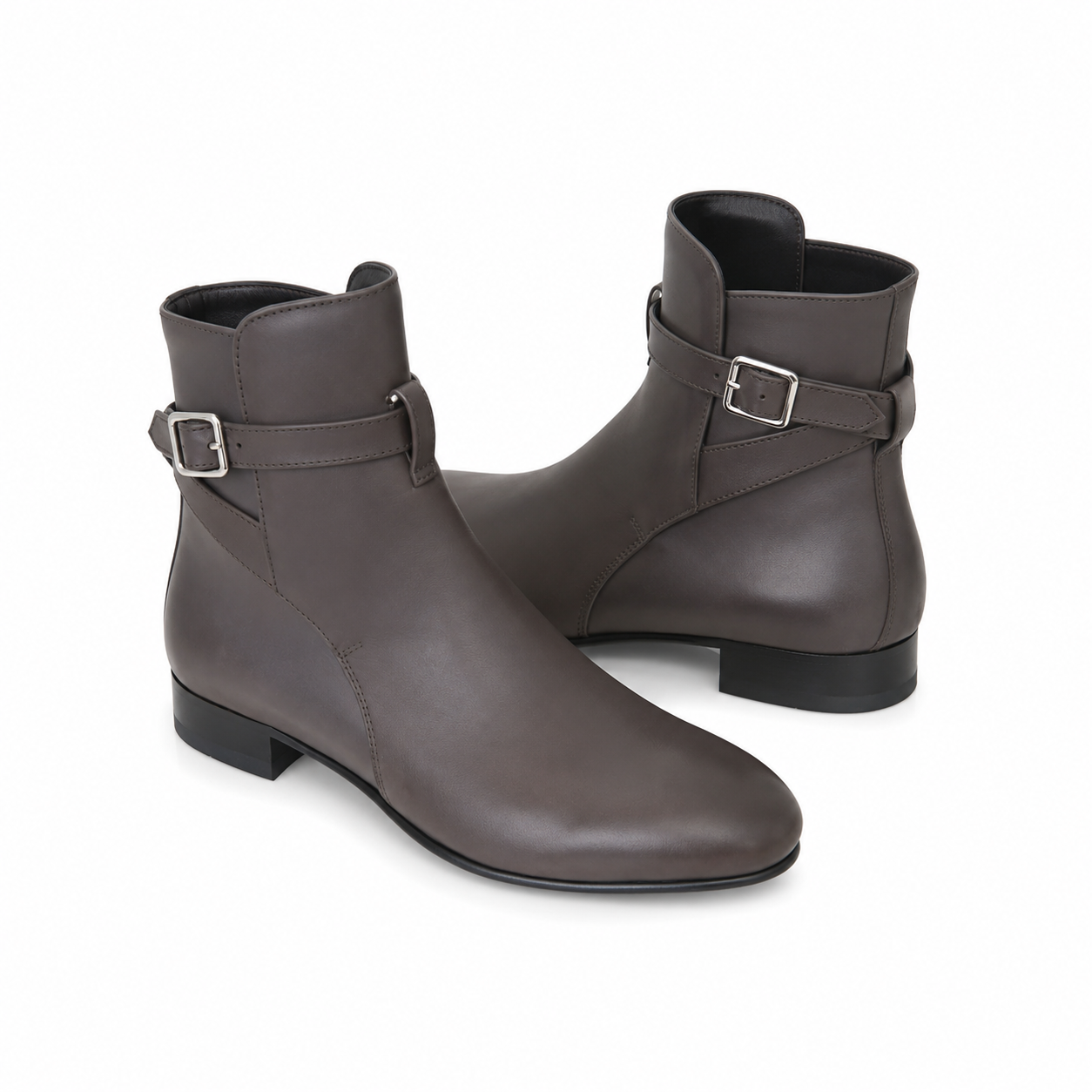 Bottine Kate en cuir de veau lisse gris