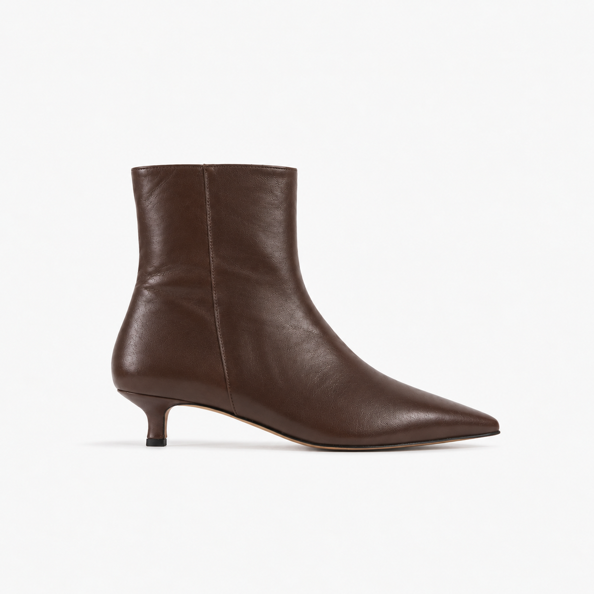 Bottine Nina en cuir de veau lisse chocolat