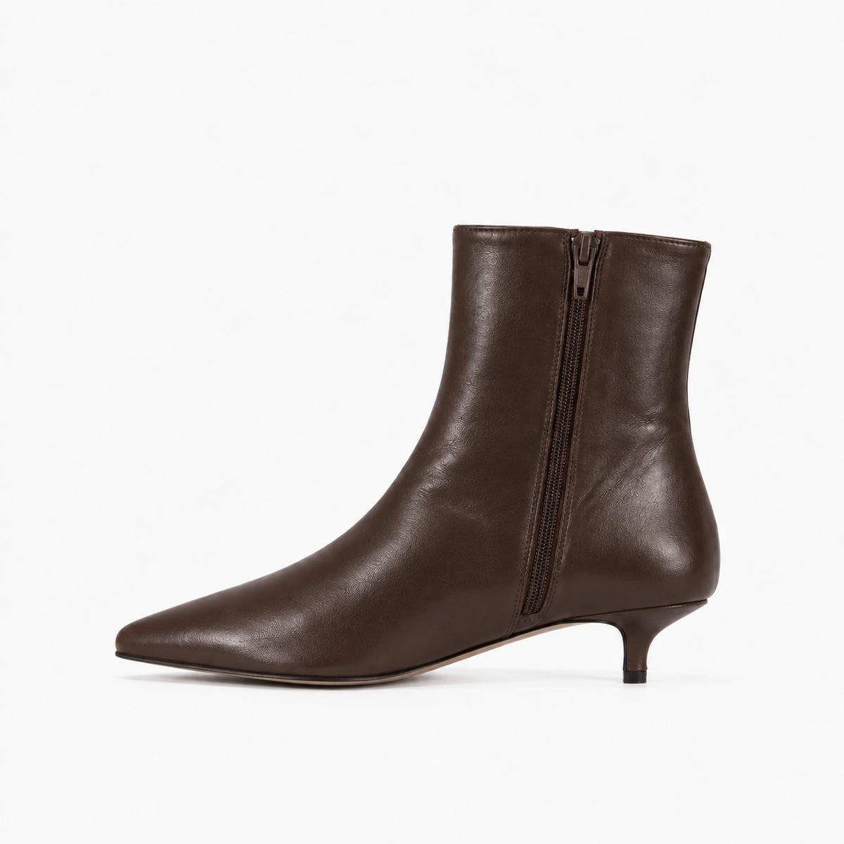Bottine Nina en cuir de veau lisse chocolat