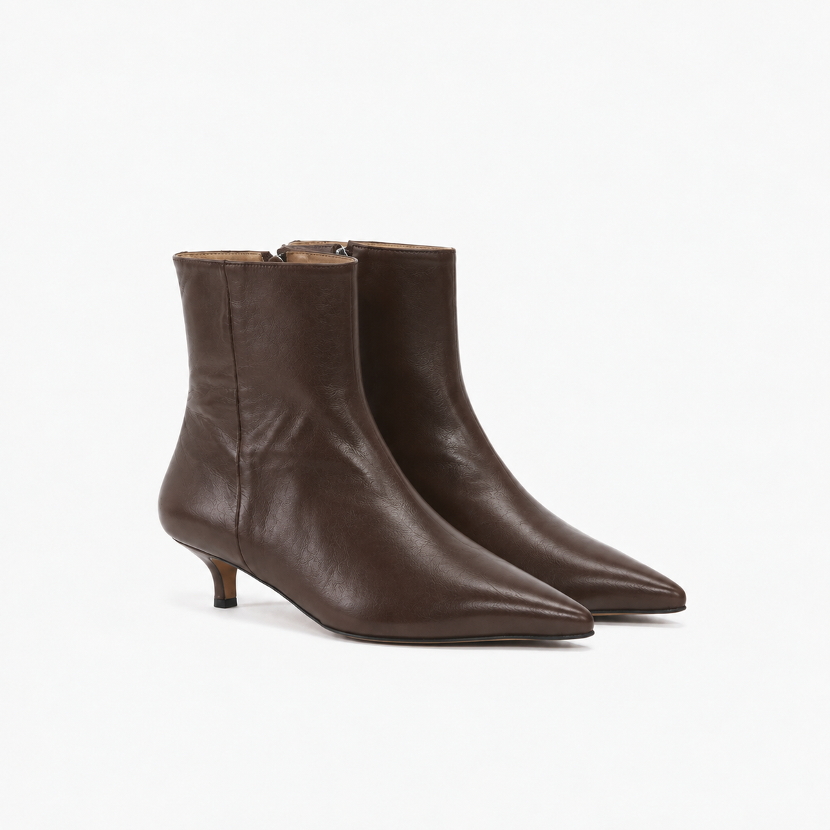 Bottine Nina en cuir de veau lisse chocolat