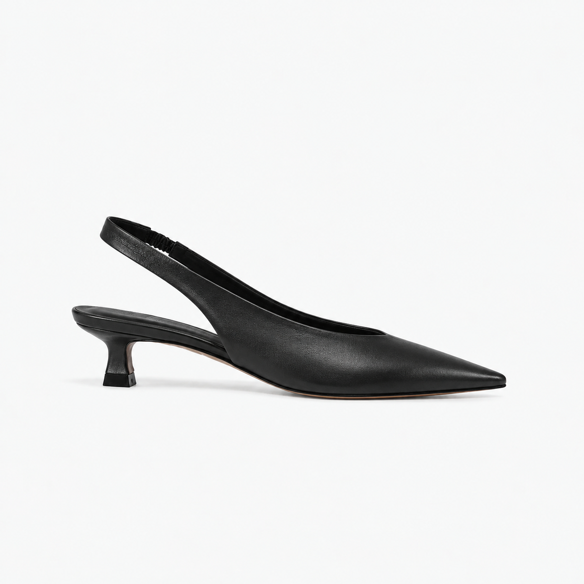 Slingback Romy en cuir de veau souple noir