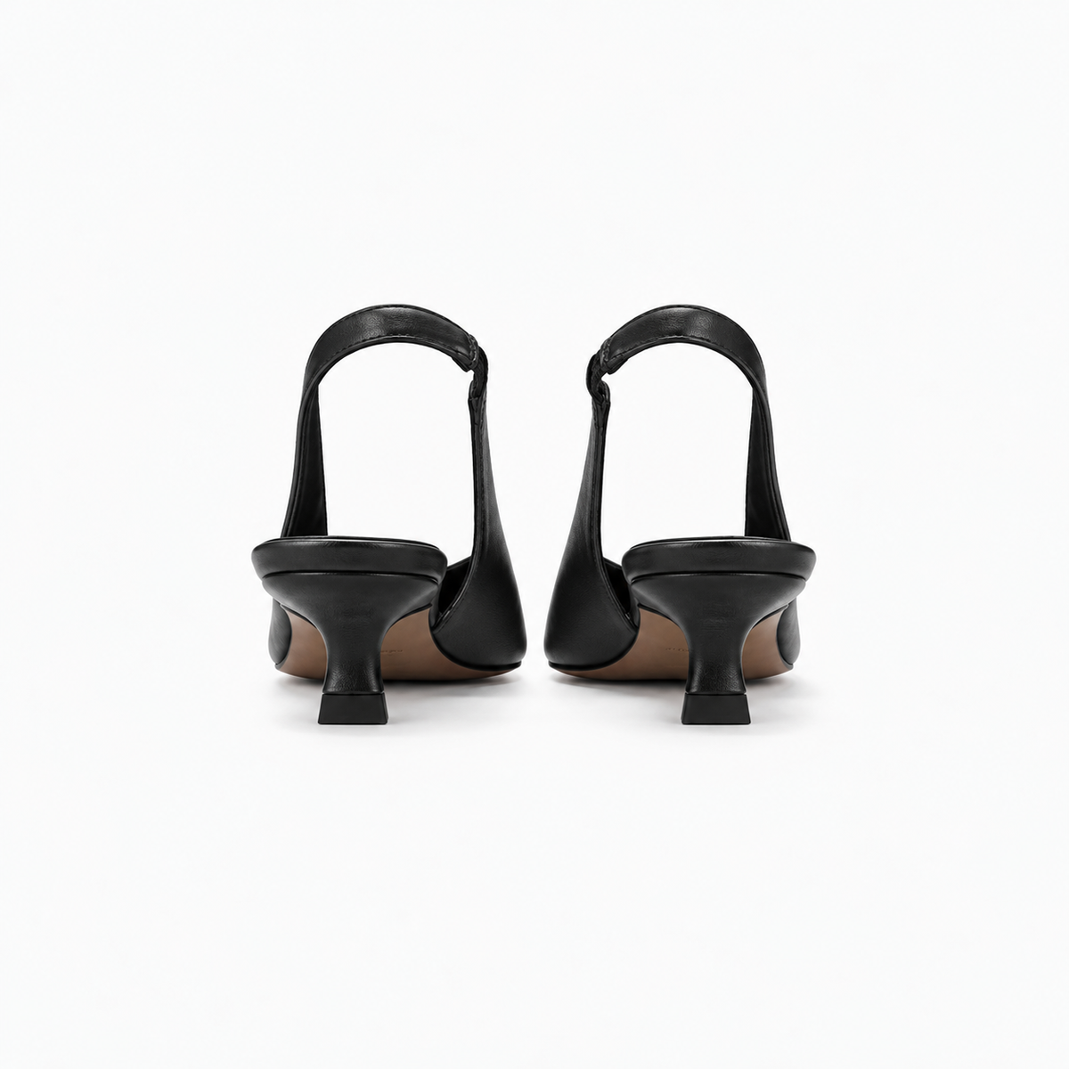 Slingback Romy en cuir de veau souple noir