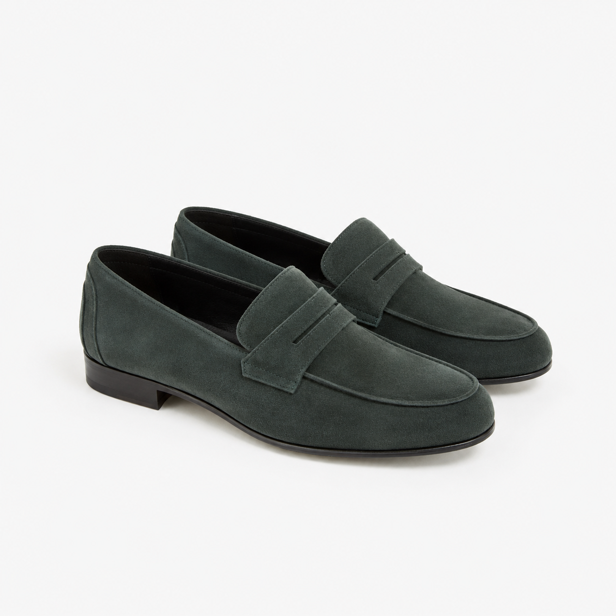 Mocassin Serge en veau velours vert
