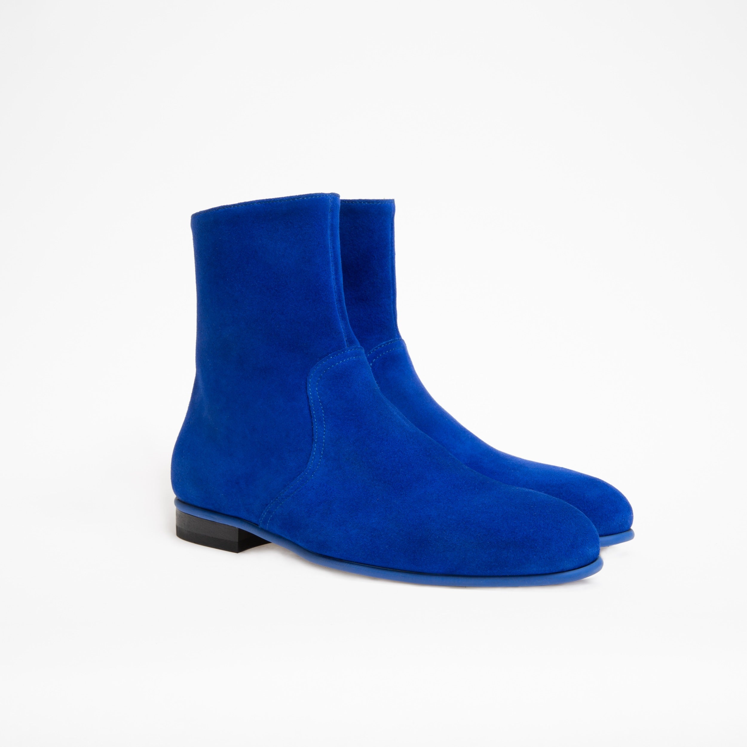 Bottine Jonathan en veau velours bleu