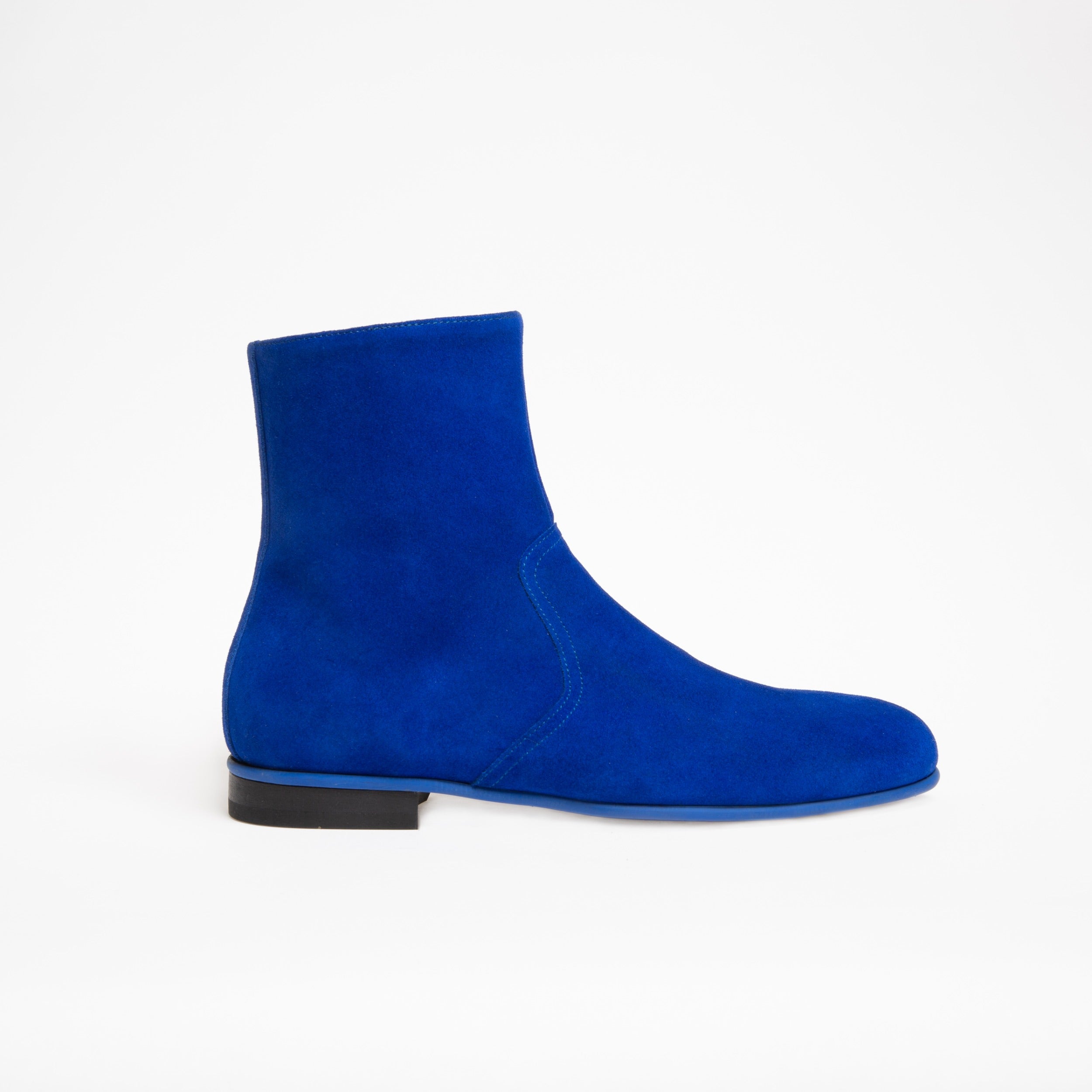 Bottine Jonathan en veau velours bleu