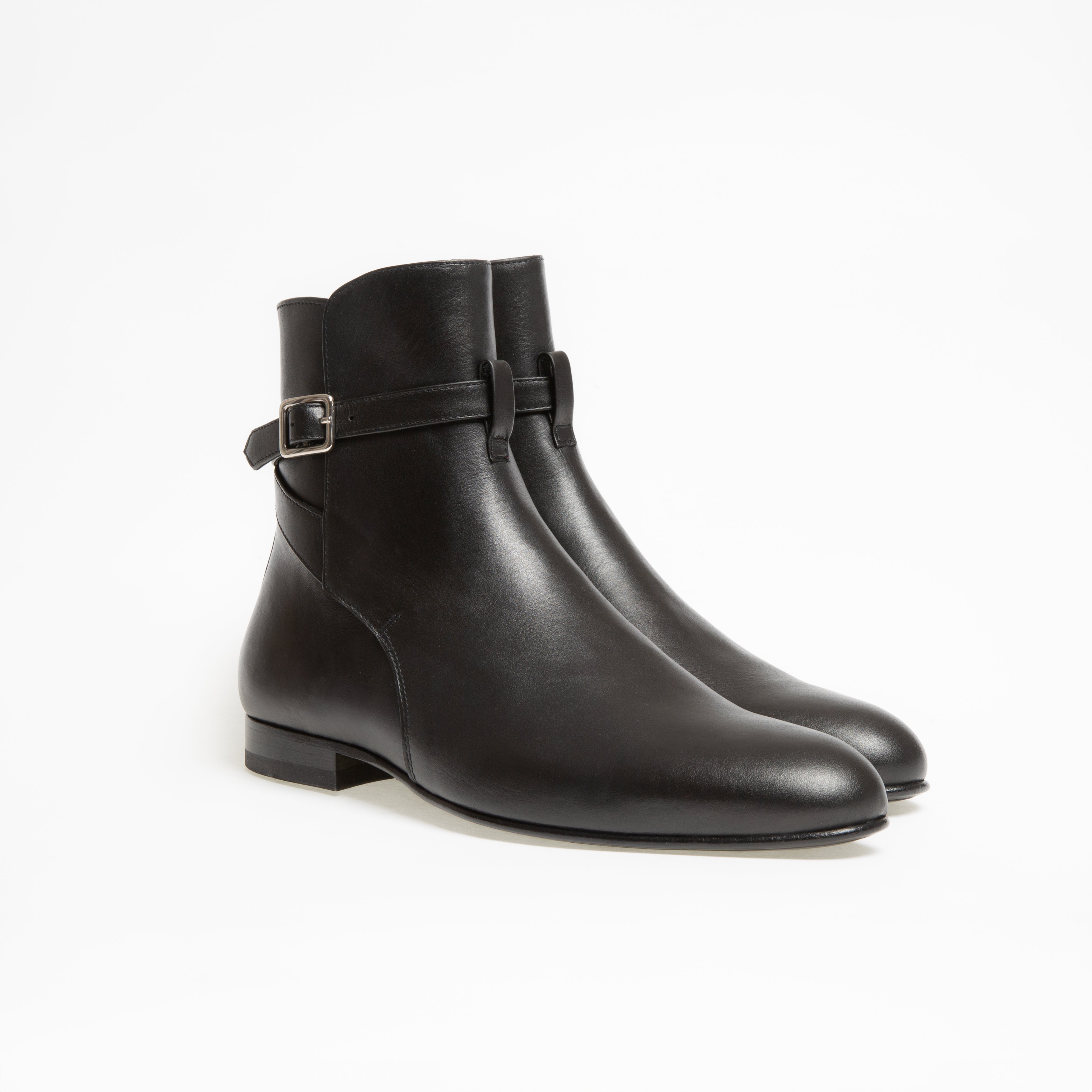 Bottine Kate en cuir de veau lisse noir